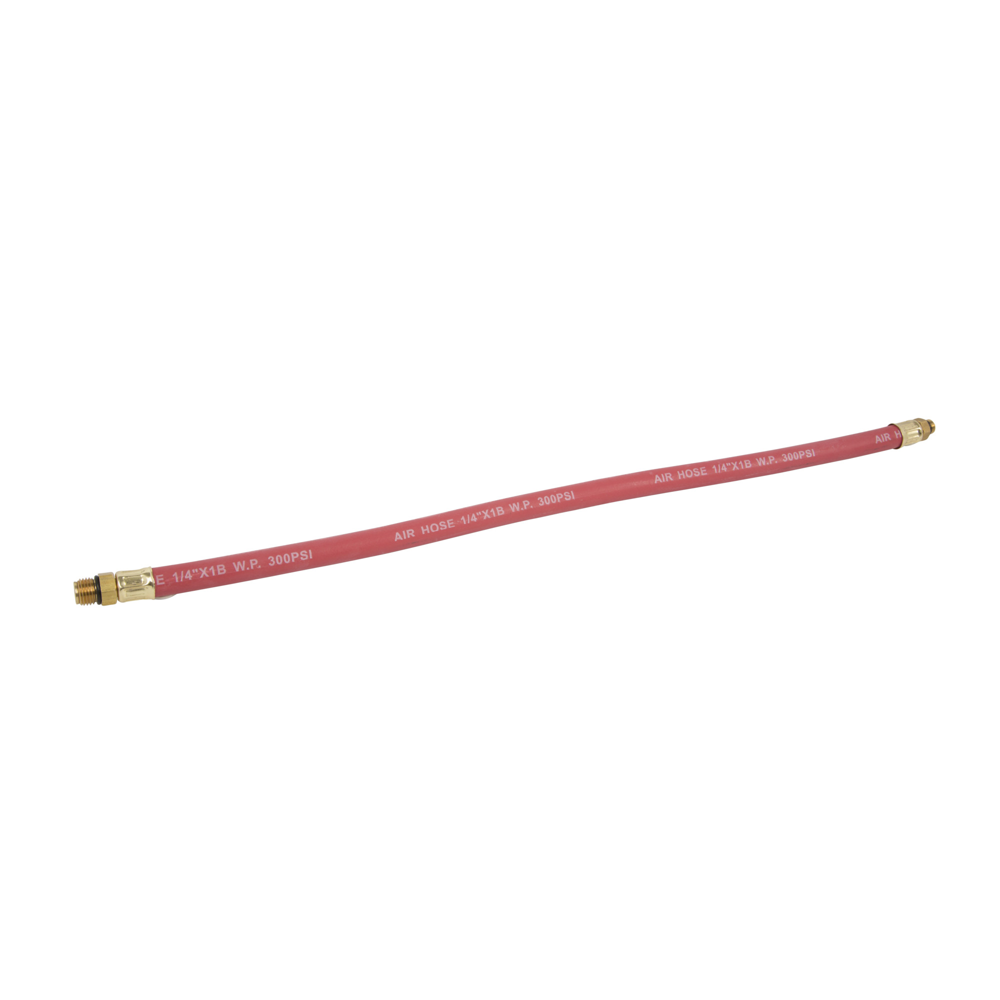 STEELMAN 18-Inch Rubber Air Hose with 1/4-Inch PS and 3/8-Inch -24 Brass Fittings 60035